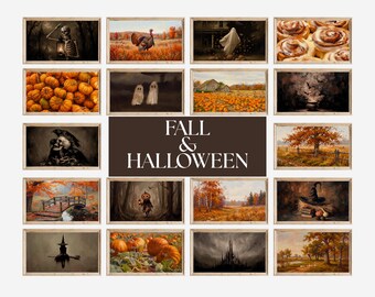 250+ Autumn & Halloween Frame TV Art, Vintage Fall Samsung TV Art Bundle, Spooky TV Background, Moody Dark Academia, image 4