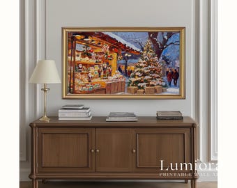 Christmas Market Frame TV Art – Cozy Holiday Village with Nutcrackers, Festive Winter Christmas Frame TV Art for Samsung Frame TV, image 5