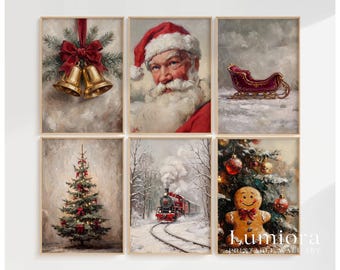 800+ Christmas Wall Art Set, Vintage Holiday Gallery Wall, Santa Claus Painting, Christmas Prints Bundle, Trendy Winter Decor Printables, image 11