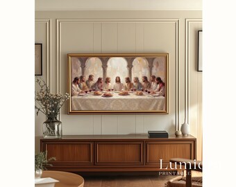 The Last Supper Samsung Frame TV Art, Jesus Christ & Apostles Screen Decor, Christian Religious Oil Painting, Spiritual TV Art, 4K, image 5