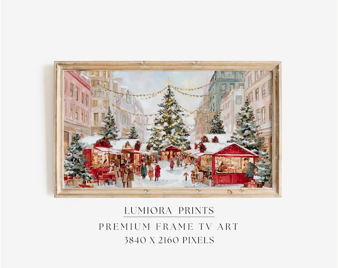 Samsung Frame TV Art • Christmas Market Wall Art • Festive…
