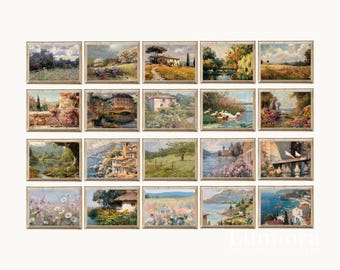 80+ Vintage Spring Gallery Wall Art Set, French Country Decor, Cottagecore Spring Bundle Set, Farmhouse Floral Landscape, Digital Wall Art, image 4