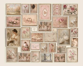 120+ French Country Gallery Wall Prints, Cottagecore Pink Wall Set, Vintage Floral Prints, Coquette Room Decor, image 7
