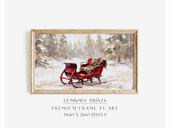 Christmas Sleigh Frame TV Art