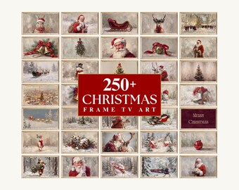 250+ Christmas Frame TV Art, Vintage Holiday Samsung TV Art, Winter TV Background, Festive Smart Tv Wallpaper, Santa Claus Digital Decor, image 1