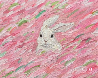 Pink Easter Bunny Samsung Frame TV Art, Abstract Rabbit Oil Painting, Spring TV Decor, 4K TV Screen Art, Nursery Wall Decor, image 7