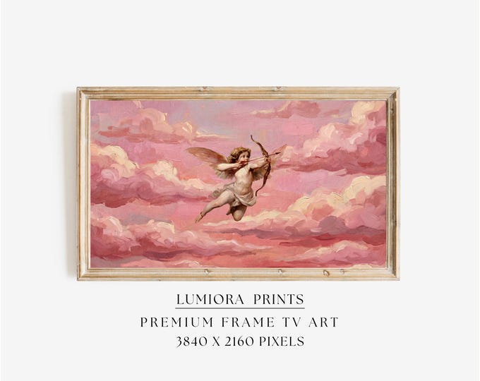 Romantic Cupid Angel Samsung Frame TV Art, Vintage Cupid…
