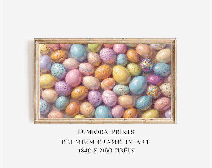 Easter Egg Samsung Frame TV Art, Pastel Spring TV Decor, 4K…