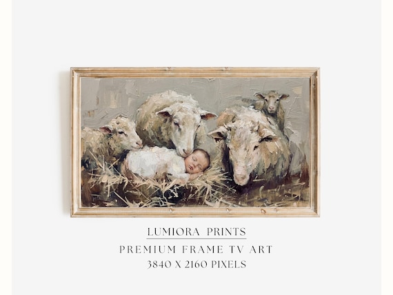 Baby Jesus with Sheep Samsung Frame TV Art