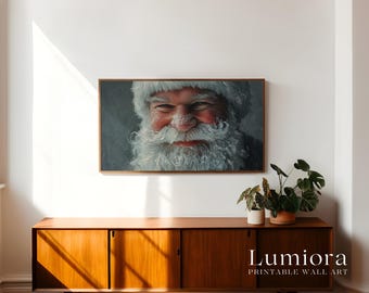 Samsung Frame TV Art Santa Portrait • Vintage Oil Painting Christmas Close-Up • Festive Holiday Wall Art Digital Download, image 3
