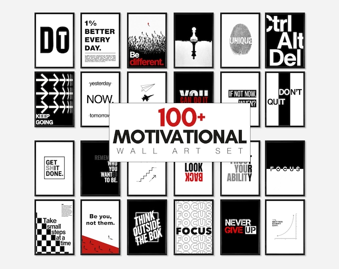 100+ Motivational Wall Art Set, Office Wall Art…