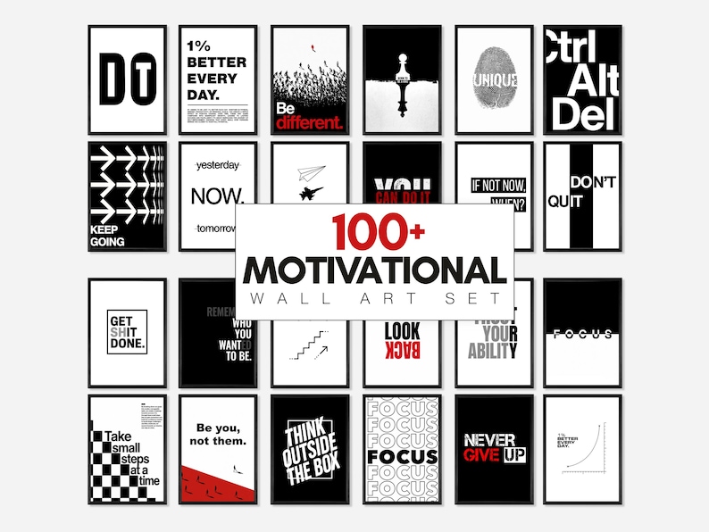 100+ Motivational Wall Art Set