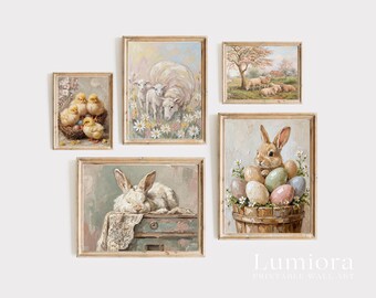 90+ Spring Wall Art Bundle, Vintage Bunny Rabbit Art, Easter Prints Set, Aesthetic Spring Wall Art, Neutral Bunny Prints, Easter Bundle, image 12