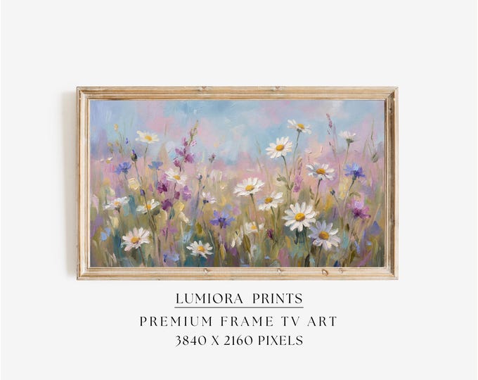 Spring Flower Field Samsung Frame TV Art, Wildflower Meadow…
