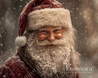 Samsung Frame TV Art Santa Claus Portrait • Vintage Father Christmas Painting • Cozy Christmas Wall Art • Holiday Winter Decor, image 7