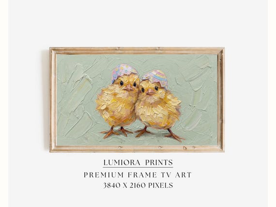 Vintage Easter Baby Chicks Frame Tv Art