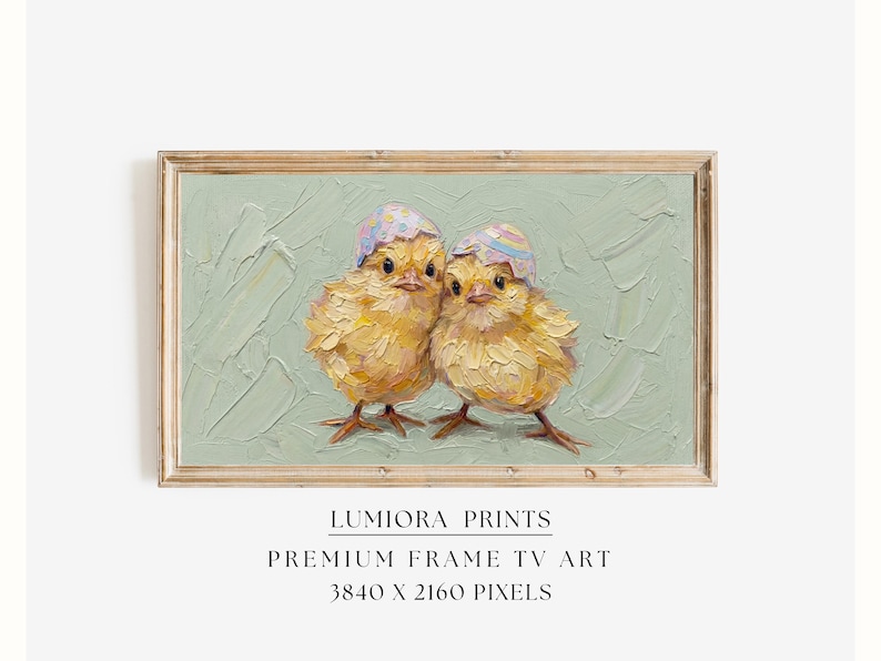 Vintage Easter Baby Chicks Frame Tv Art