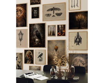 300+ Halloween Wall Art Set, Spooky Prints Bundle, Dark Halloween Print, Vintage Gothic Decor, Spooky Gallery Wall, image 5