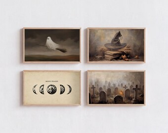200+ Halloween Frame TV Art Bundle, Vintage Moody Ghost Painting, Spooky Samsung TV Background, image 12