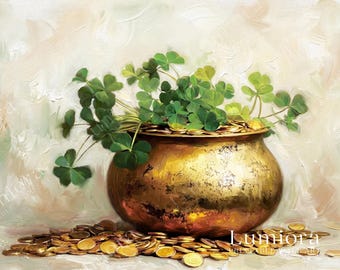 St. Patrick’s Day Samsung Frame TV Art, Lucky Clover Pot TV Decor, Green Aesthetic Screen Art, Irish Holiday Background, March 17th TV Art, image 7