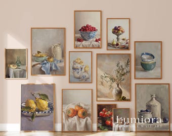 70+ Vintage Kitchen Wall Art, Still Life Print Set, Farmhouse Kitchen Decor, Fruit Painting, French Country Art, Dining Room Gallery Wall, image 3