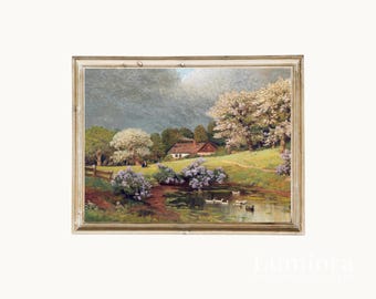 80+ Vintage Spring Gallery Wall Art Set, French Country Decor, Cottagecore Spring Bundle Set, Farmhouse Floral Landscape, Digital Wall Art, image 8