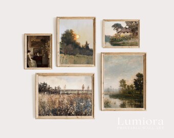 100+ Rustic Landscapes Wall Art, Vintage Oil Painting, Moody Landscape Art, Country Landscape, Rustic Gallery Set, Landscape Painting, image 10