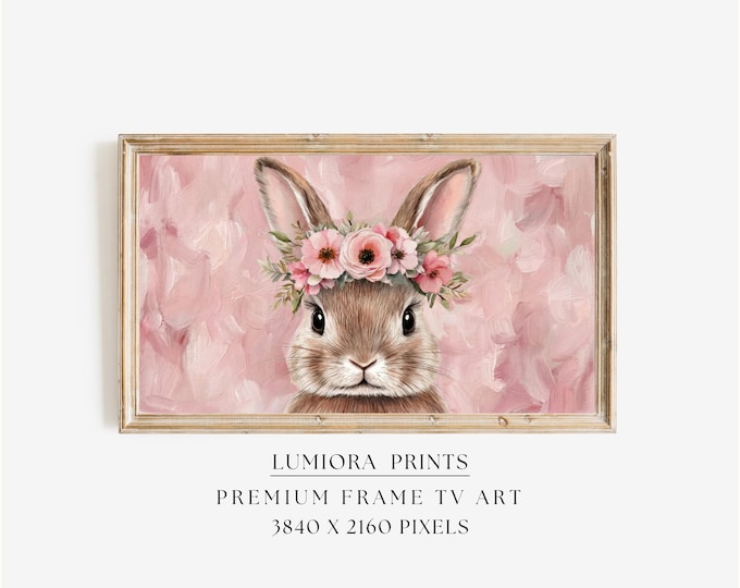 Easter Bunny Samsung Frame TV Art, Spring TV Decor, Nursery…