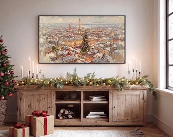 250+ Christmas Frame TV Art, Vintage Holiday Samsung TV Art, Winter TV Background, Festive Smart Tv Wallpaper, Santa Claus Digital Decor, image 4