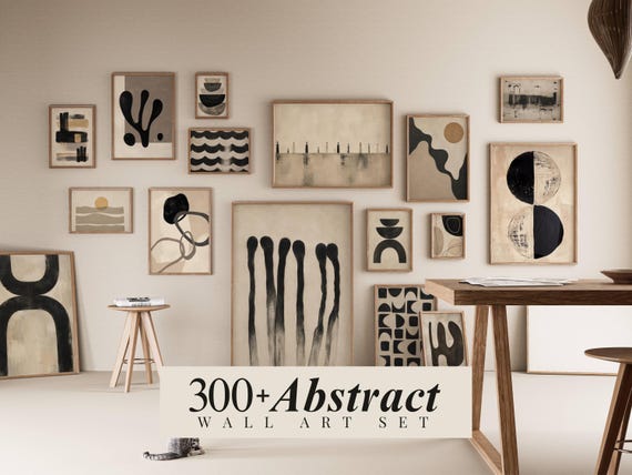 300+ Abstract Gallery Wall Art Set