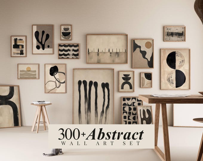 300+ Abstract Gallery Wall Art Set, Neutral Wall Prints…