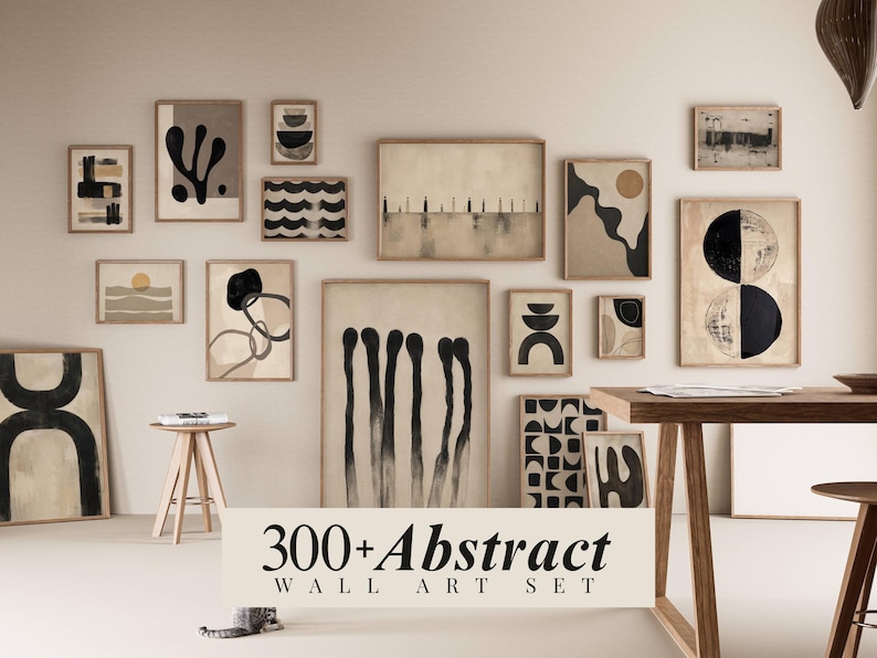 300+ Abstract Gallery Wall Art Set