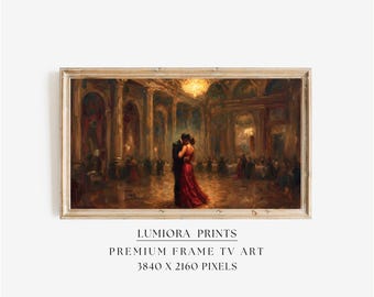 Valentine's Day Frame TV Art | Romantic Couple Dancing in Ballroom TV Art | Samsung Frame TV Valentine Decor, image 1