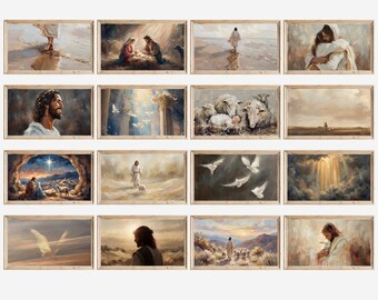 120+ Christian Samsung Frame TV Art Bundle, Jesus TV Art, Nativity Scene, Religious TV Art Decor, Bible Inspired Oil Paintings, Spiritual, image 4