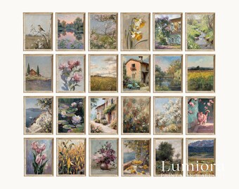 100+ Spring Gallery Wall Art Set, French Country, Cottagecore Spring Mega Bundle, Farmhouse Floral Landscape, Digital Printable Art, image 3