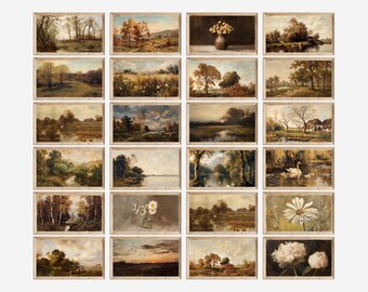 80+ Fall Autumn Frame Tv Art Bundle, Vintage Autumn Landscape TV Art Set, Rustic Fall Frame TV Art, Fall Art for TV, image 4