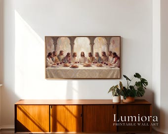 The Last Supper Samsung Frame TV Art, Jesus Christ & Apostles Screen Decor, Christian Religious Oil Painting, Spiritual TV Art, 4K, image 3