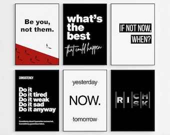 100+ Motivational Wall Art Set, Office Wall Art, Inspirational Quotes, Minimalist Poster, Motivational Decor, Typography Art Print Bundle, image 11
