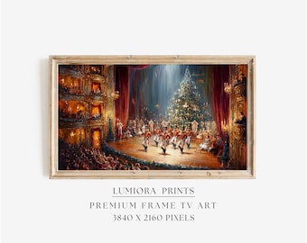 Samsung Frame TV Art Nutcracker Ballet • Classic Christmas Theater Scene • Elegant Holiday Wall Art • Vintage Nutcracker Painting, image 1