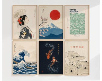 120+ Japanese Wall Art Set, Japandi Gallery Wall, Ukiyo-e Print Bundle, Vintage Japan Poster, Asian Wall Decor, Japanese Art Prints, image 13