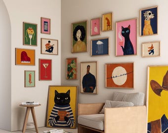 50+ Eclectic Gallery Wall Art Set, Maximalist Wall Art Set, Colorful Art Decor, Maximalist Posters, Eclectic Prints, Dopamine Decor, image 4