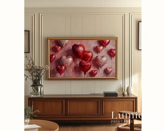 Valentine Frame TV Art Set | Romantic Red and Pink Balloons TV Art | Classic Love & Rose Aesthetic | Samsung Frame TV Valentine Decor, image 5