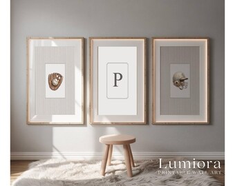 25+ Vintage Baseball Prints, Baseball Room Decor, Sports Room Wall Art, Classic Boy Room, Boys Baseball Bedroom, Playroom Gallery Set, image 3