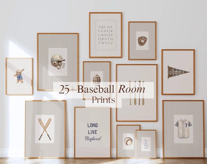 25+ Vintage Baseball Prints, Baseball Room Decor, Sports…