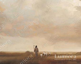 The Good Shepherd Samsung Frame TV Art, Jesus Leading Sheep Screen Decor, Christian Religious Oil Painting, Spiritual TV Art, 4K, image 7