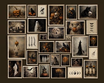 300+ Halloween Gallery Wall Art Set, Spooky Prints Bundle, Dark Halloween Print, Vintage Gothic Decor, Spooky Gallery Wall, Halloween Print, image 6