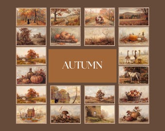 300+ Fall & Halloween Frame TV Art, Vintage Fall Samsung TV Art Bundle, Spooky TV Background, image 6