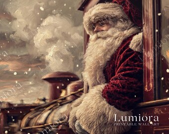 Samsung Frame TV Art Santa Express Train • Christmas Express Railway Artwork • Vintage Santa Claus Train Wall Art Digital Download, image 7