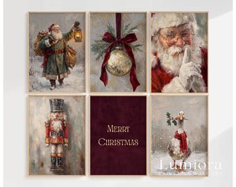 800+ Christmas Wall Art Set, Vintage Holiday Gallery Wall, Santa Claus Painting, Christmas Prints Bundle, Trendy Winter Decor Printables, image 12