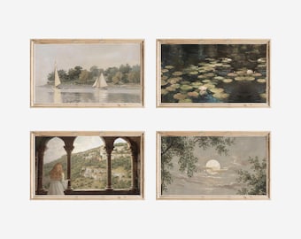 200+ Vintage Frame TV Art Bundle | Antique Frame Tv Art Collection, Landscape Frame TV, Farmhouse Samsung Frame TV Art, Neutral Wildflower, image 8